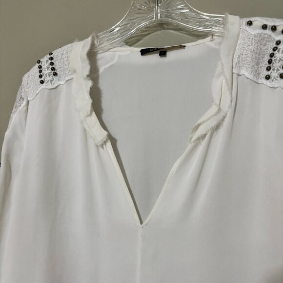 Kobi Halperin Carmella White Boho Lace & Beaded Sleeve Blouse – Size M - Picture 3 of 7